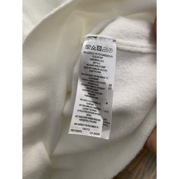 French Connection Cowl Neck Fitted Sweater Cream Size Large - Picture 6 of 8